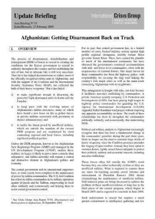 Afghanistan: getting disarmament back on track