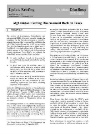 Afghanistan: getting disarmament back on track