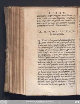 Al Marchese Del Vasto per lo medesimo.