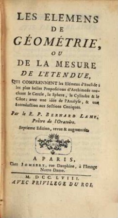 Les élémens de géométrie
