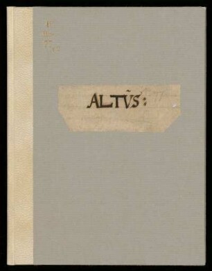 Geistliche Vokalmusik, Instrumentalmusik. Altus : 17. Jh.