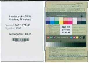 Entnazifizierung Jakob Weissgerber , geb. 17.07.1896 (Handwerksmeister)