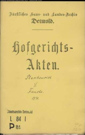 Plasshenrich auf der Heerserheide gegen Hermann Funckes Frau auf der Heerserheide - Brautschatz
