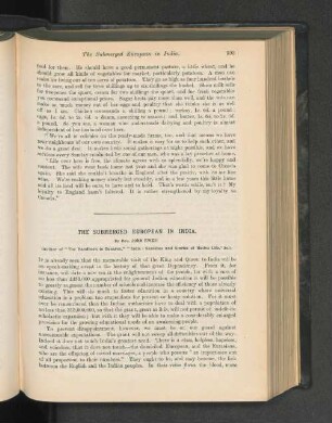The Submerged European In India.