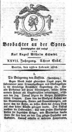 8. Stueck, 25. Februar 1828
