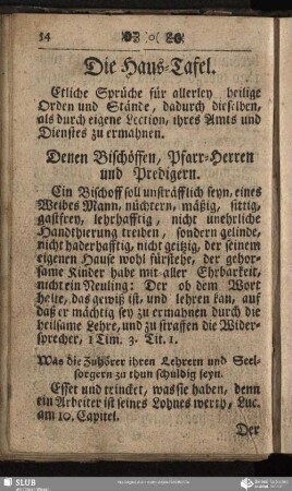 Die Haus-Tafel