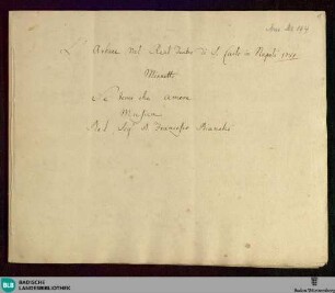 Arbace. Excerpts - Don Mus.Ms. 194 : S, orch