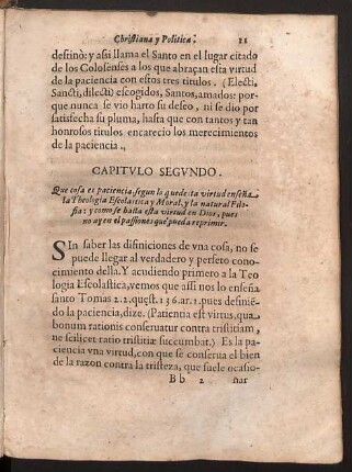 Capitulo segundo. Que cosa es paciencia, segun lo quedesta virtud ...