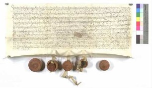 Vertrag zwischen der Fürstpropstei Ellwangen, der Kommende Kapfenburg und denen von Woellwarth über die Ausreuthung des Gemeinde Waldes Schorach zu Westhausen