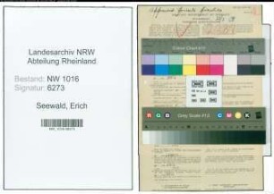 Entnazifizierung Erich Seewald , geb. 16.08.1913 (Arzt)