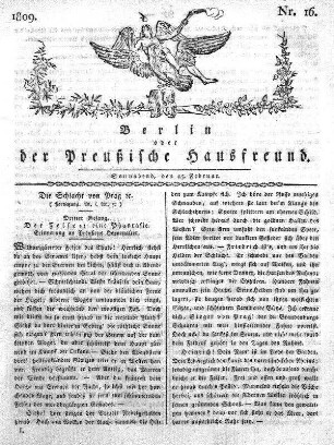 Nr. 16., 25. Februar 1809