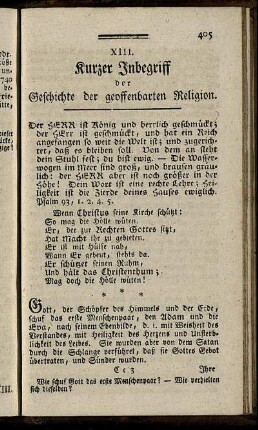 XIII. Kurzer Inbegriff der Geschichte der geoffenbarten Religion.