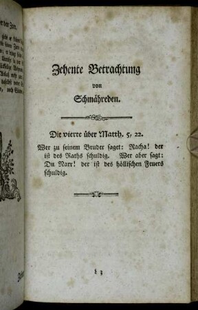 Zehente Betrachtung von Schmähreden.