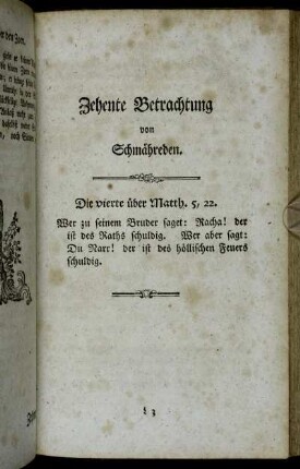 Zehente Betrachtung von Schmähreden.
