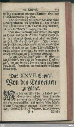 Das XXVII. Capitel. Von den Conventen zu Lübeck