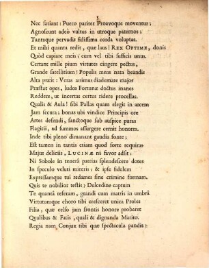 Stanislauo I. Poloniorum Regi ... Serenissimum Burgundiae Ducem recens ortum, relevatamque partu Delphinam Serenissimam Lucina gratulans