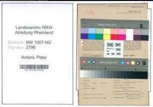 Entnazifizierung Peter Ackers , geb. 28.02.1903 (Baecker)