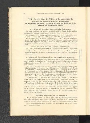 a. Prüfung und Beschaffung meteorologischer Instrumente.
