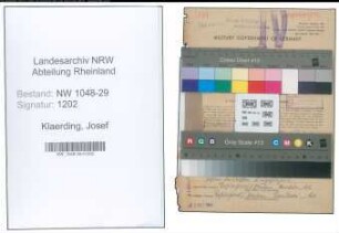 Entnazifizierung Josef Klaerding , geb. 19.03.1898 (Beamter)