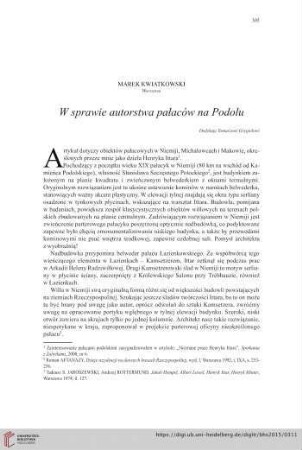 77: W sprawie autorstwa pałaców na Podolu