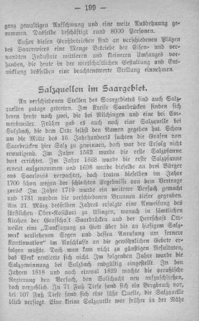 Salzquellen im Saargebiet.