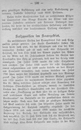 Salzquellen im Saargebiet.