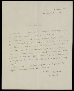 Nr. 1: Brief von Georg Waitz an Edward Schröder, Berlin, 18.1.1881