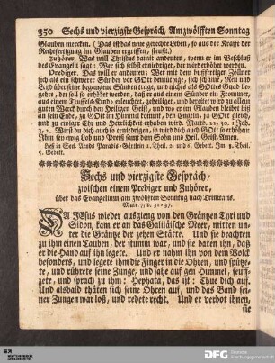 Sechs und vierzigste Gespräch, am zwölfften Sonntag nach Trinitatis.