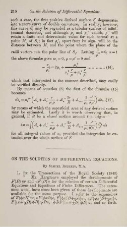 On the solution of differential equations.