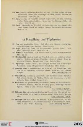 Porzellane und Töpfereien (Nr. 187-321)
