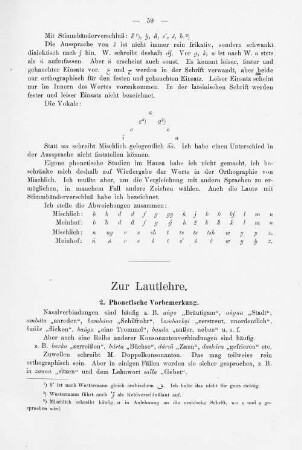Zur Lautlehre.