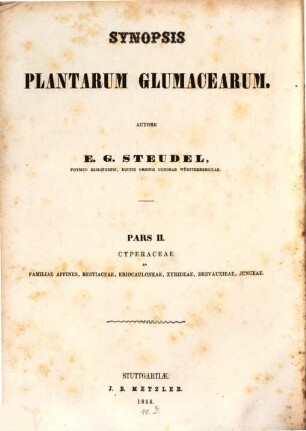 Synopsis plantarum glumacearum. 2, Synopsis plantarum cyperacearum