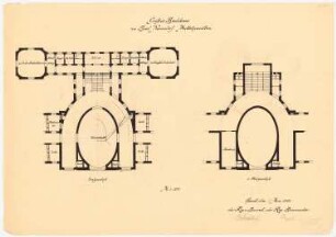 Großes Badehaus, Bad Nenndorf: Mittelpavillon: Grundriss EG und OG 1:100