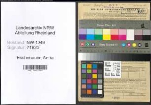 Entnazifizierung Anna Eschenauer , geb. 01.11.1896 (Postsekretaerin)