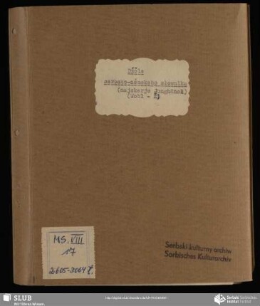 7: Hornjoserbsko-němski słownik - Wobl do Ž