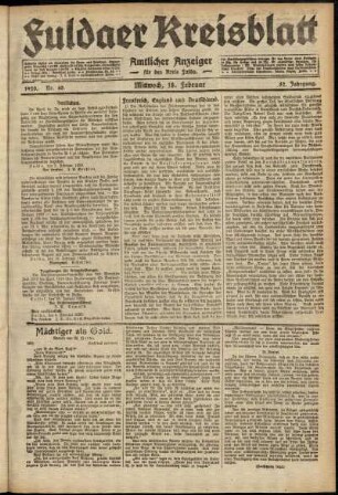 Ausgabe vom Mittwoch, den 18. Februar 1920.