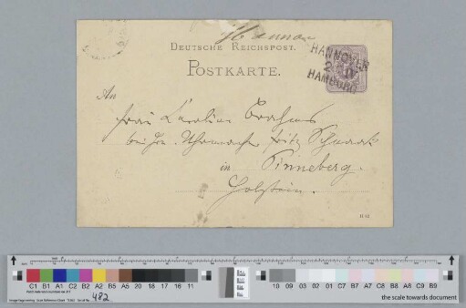 Postkarte an Caroline Brahms