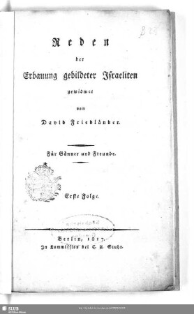 Reden der Erbauung gebildeter Israeliten gewidmet