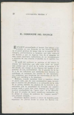 El derroche del bronce
