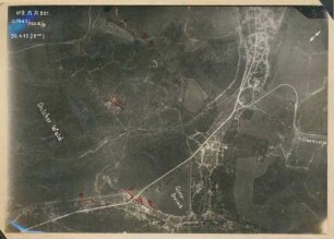Foto der Stellungen südöstlich von Oulches-la-Vallée-Foulon beim "Oulcher-Wald" (Luftbild)