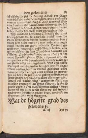 Wat de högeste grad des gelovens sy.