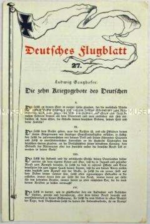 Flugblatt mit einem Text von Ludwig Ganghofer