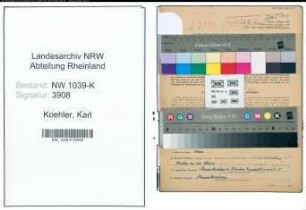 Entnazifizierung Karl Koehler , geb. 07.03.1891 (Kaufmann)
