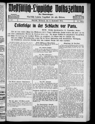 Westfälisch-Lippische Volkszeitung : der Ravensberger : christlich-soziales Tageblatt für alle Stände