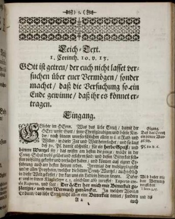 Leich-Text; Eingang; Erklärung des Textes; Haupt-Lehr.
