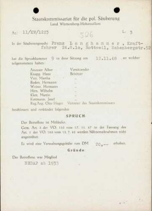 Langhammer, Franz