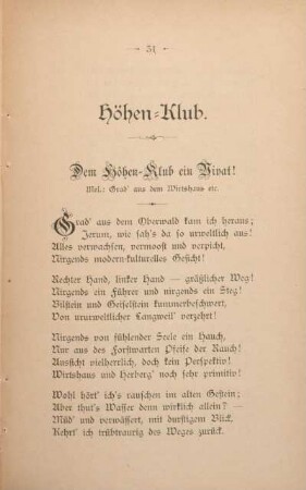 Dem Höhen-Klub ein Vivat!