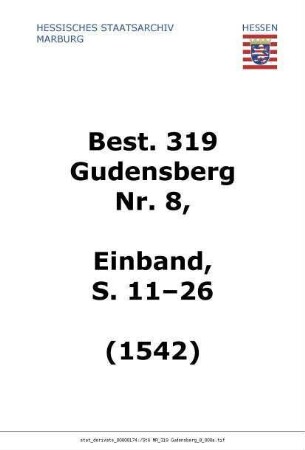 Pfarr-Register (Pfarrbuch) der Pfarrei Gudensberg