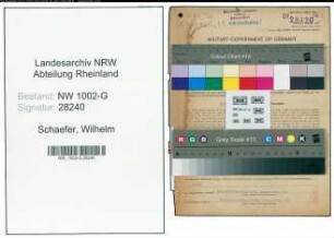 Entnazifizierung Wilhelm Schaefer, geb. 23.07.1899 (Monteur)