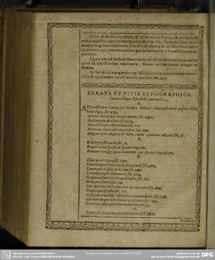 Errata Et Vitia Typographica, in contextu Consiliii commissa